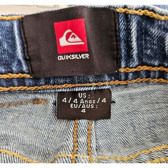 Qucksilver Kids Jeans Adjustable Waist Distressed Med Wash Unisex Boys Girls 4 - Picture 2 of 11